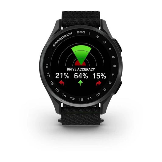 Garmin Approach® S50 Slate Aluminum Bezel with Black ComfortFit Nylon Band