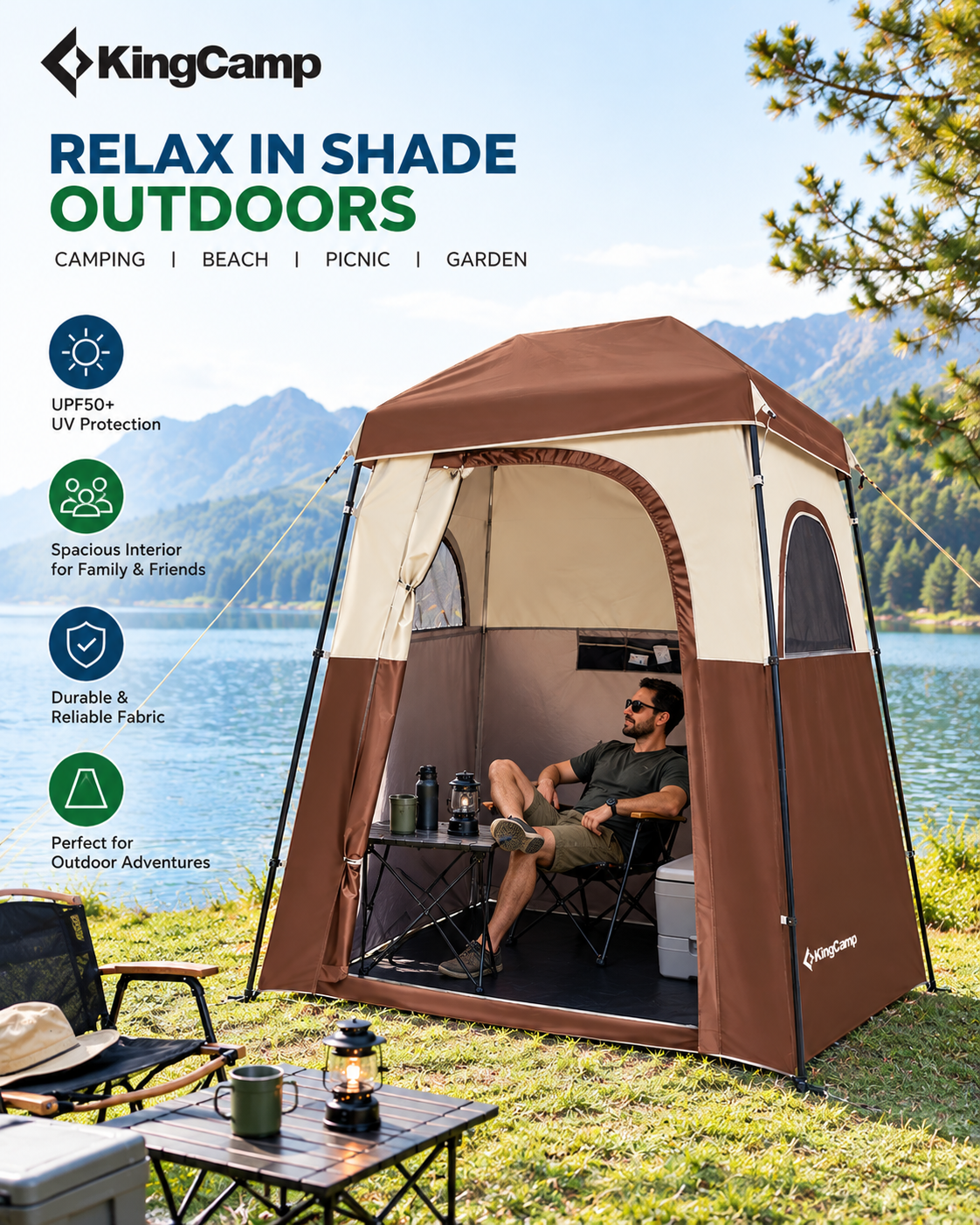 KingCamp Changing/Toilet Tent – Portable Camping Privacy Shelter