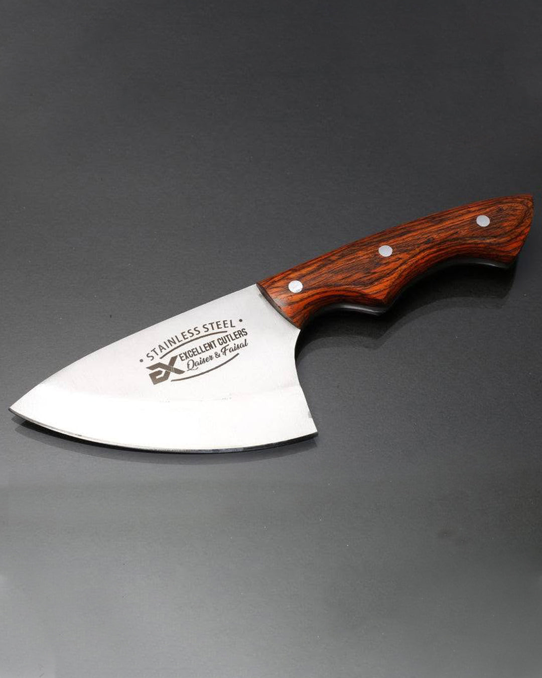 Excellent Cutlers Heavy Duty Mini Cleaver Chopper Knife - (Wooden Handle)