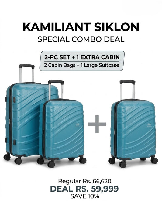 Kamiliant Siklon Luggage Combo – 2 Pc Set + Extra Cabin Bag | Save 10% (Limited Stock)