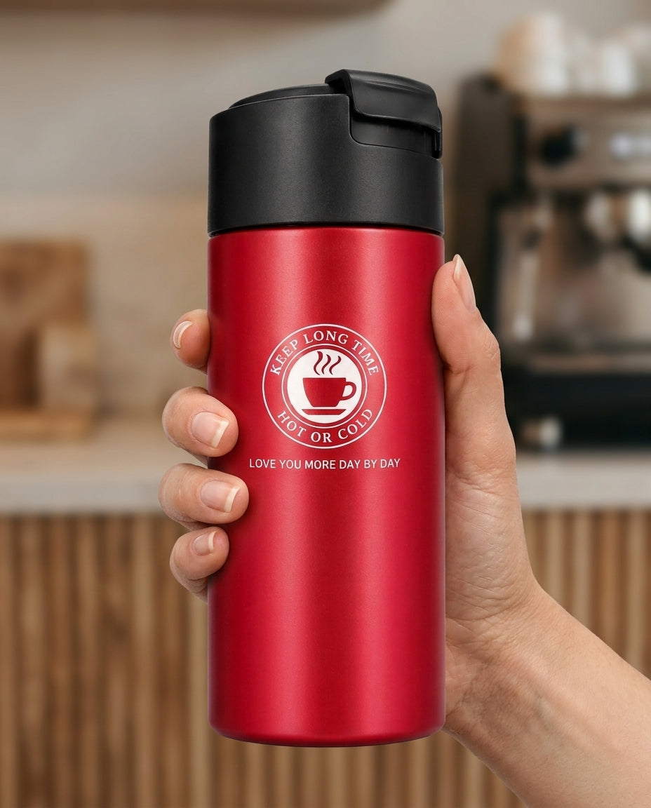 Hot n Cold Fashion Insulated Vacuum Coffee Cup – 580ml Stainless Steel Tumbler