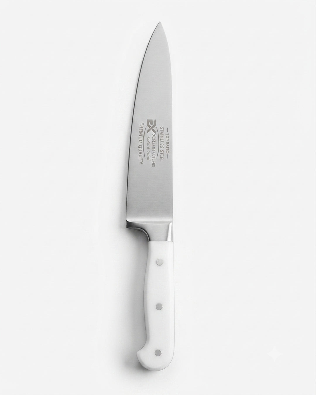 Professional Stainless Steel Chef's Knife - White Handle