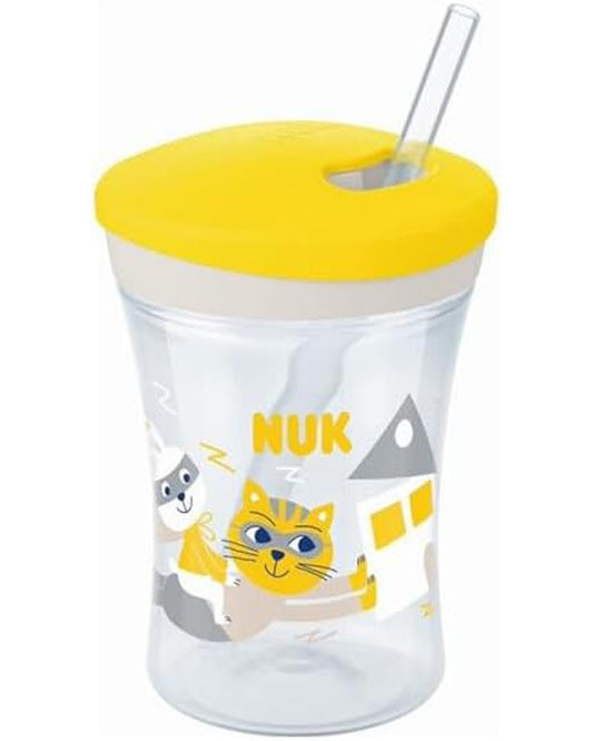 NUK Action Cup Toddler Cup 12+ Months Twist Close Soft Drinking Straw BPA-Free 230ml