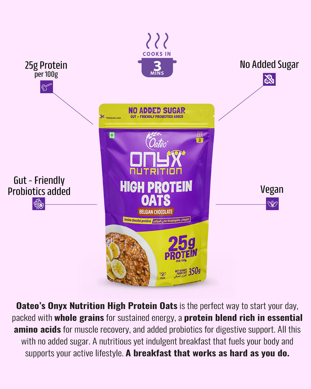 High Protein Oats Stand Up Pouch - 350 gms