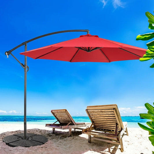 Side Pole Garden Umbrella 10ft – 360° | Heavy Concrete Base
