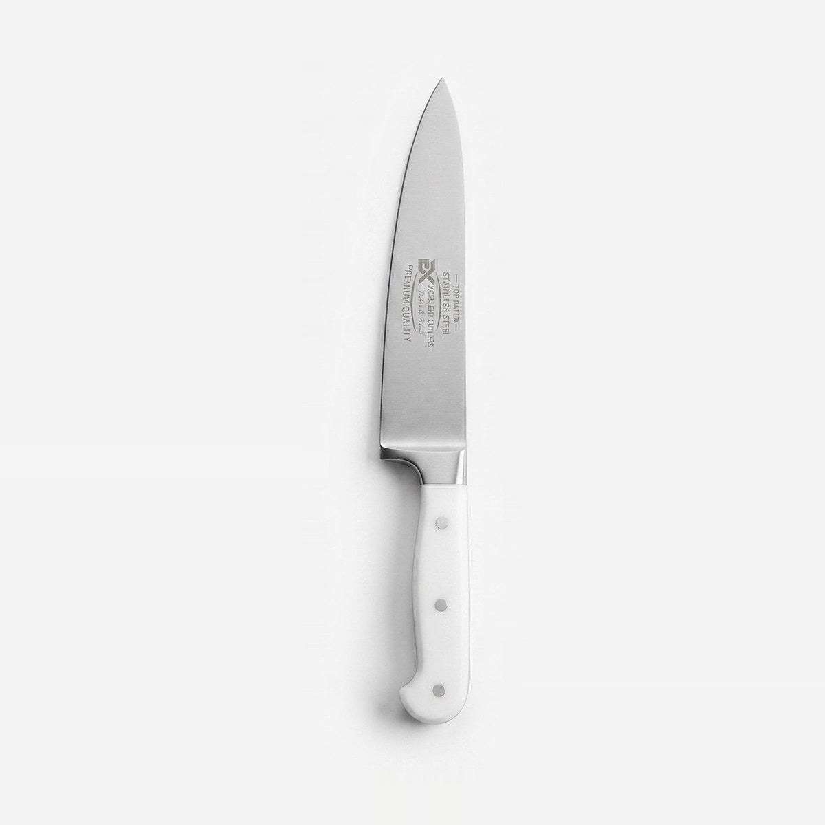 Professional Stainless Steel Chef's Knife - White Handle