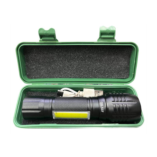 USB Charge QS-537 LED Flashlight – Rechargeable High Power Torch Light