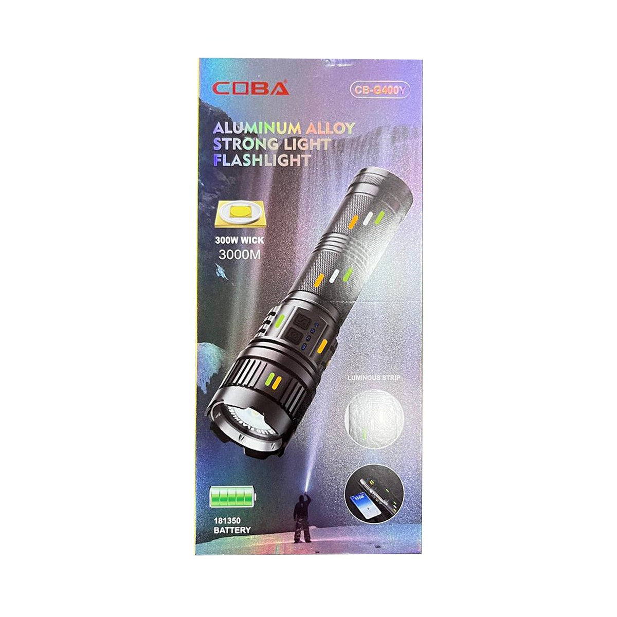 Aluminum Alloy Strong LED CB-G400Y Flashlight Rechargeable