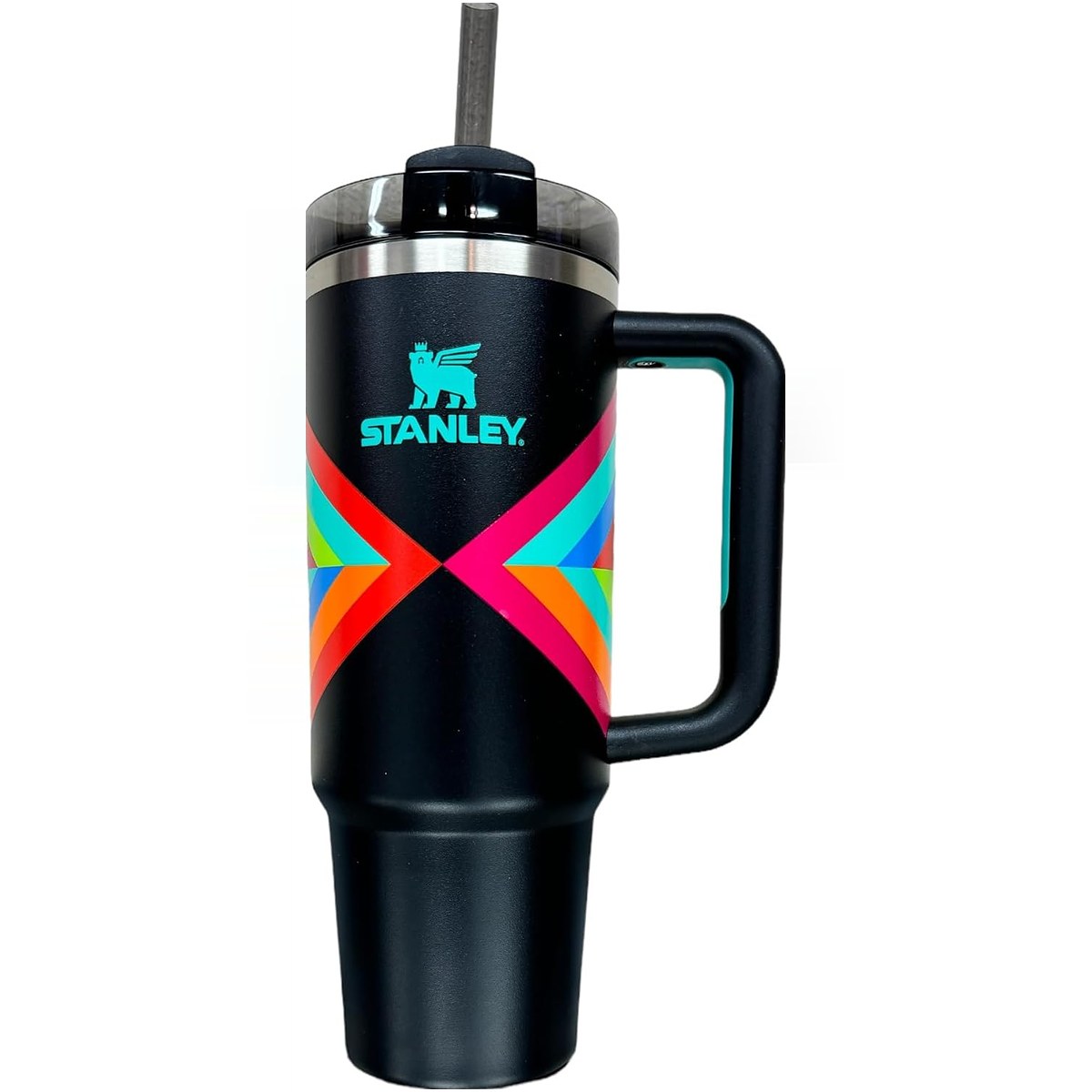 STANLEY Quencher H2.0 FlowState Stainless Steel Vacuum Insulated Tumbler with Lid and Straw for Water, Iced Tea or Coffee (Hyper Geo, 30 oz)