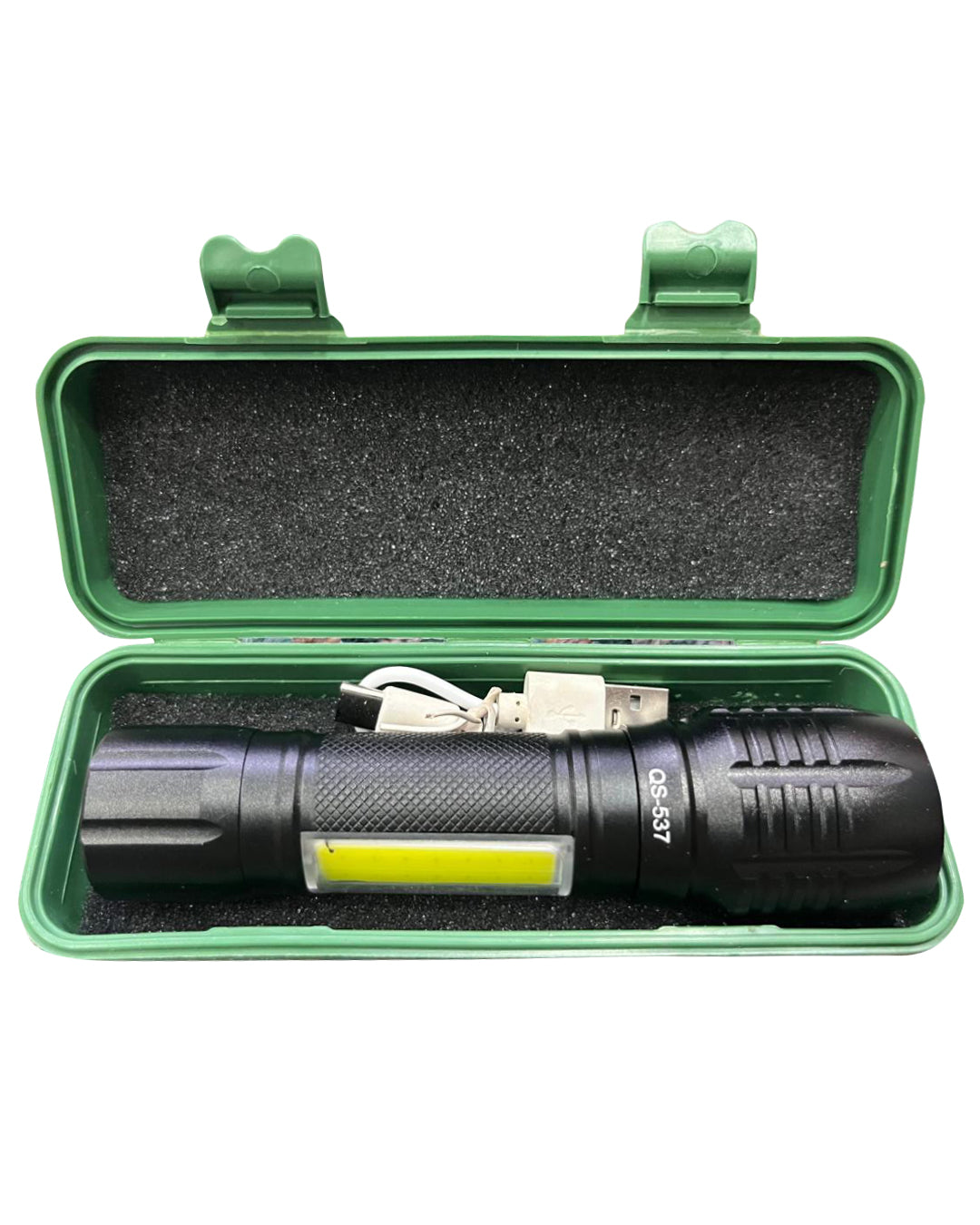 USB Charge QS-537 LED Flashlight – Rechargeable High Power Torch Light