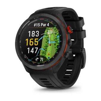 compare product Garmin Approach® S70 - 47 mm Black Ceramic Bezel with Black Silicone Band