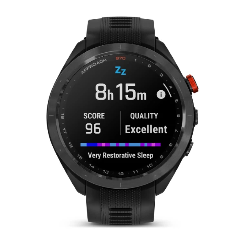 Garmin Approach® S70 - 47 mm Black Ceramic Bezel with Black Silicone Band
