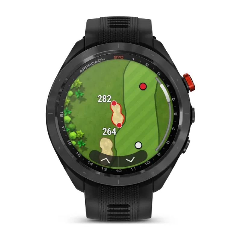 Garmin Approach® S70 - 47 mm Black Ceramic Bezel with Black Silicone Band