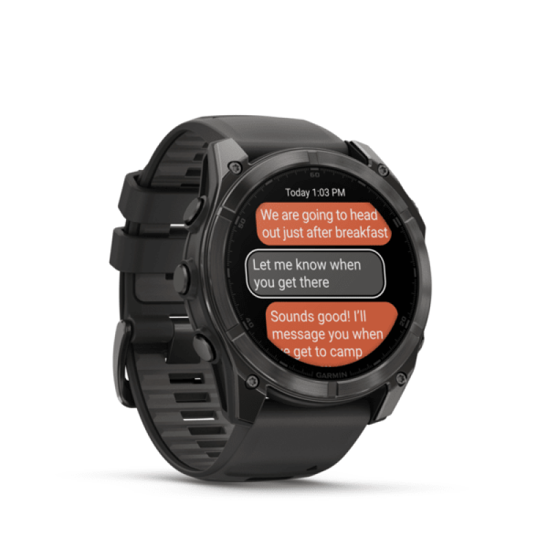 Garmin fenix® 8 – 47 mm, Solar Sapphire Sapphire carbon gray DLC titanium with black/pebble gray silicone