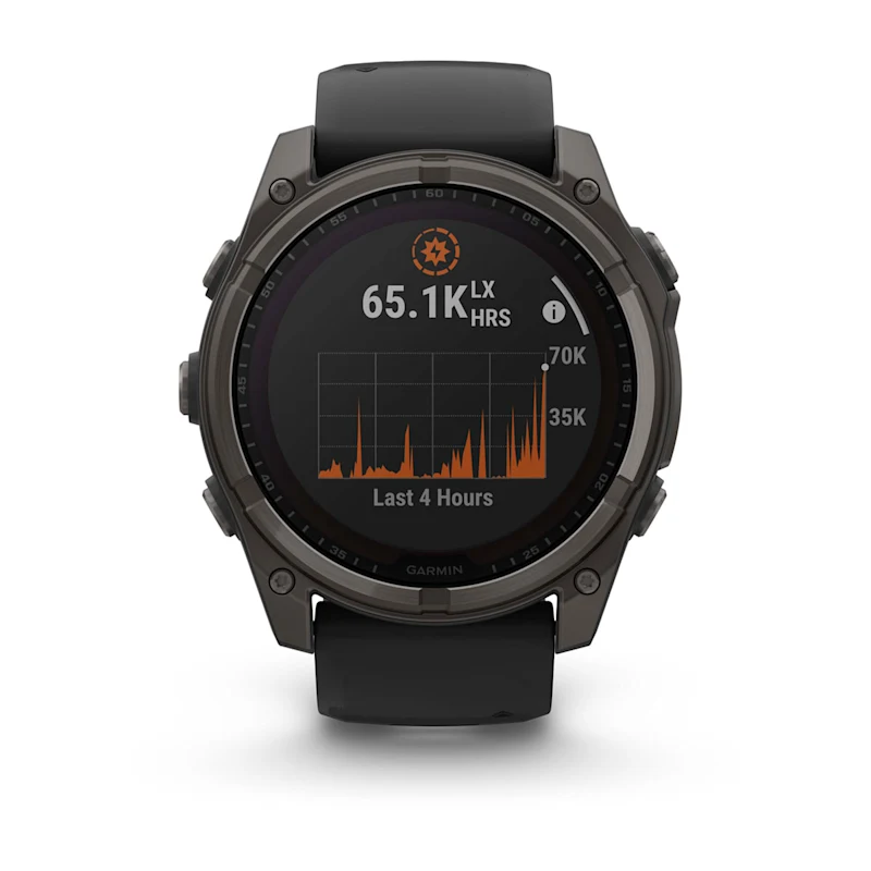 Garmin fenix® 8 – 51 mm, Solar, Sapphire Sapphire carbon gray DLC titanium with black/pebble gray silicone