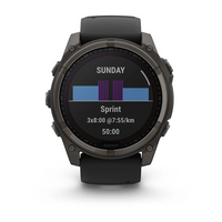 Garmin fenix® 8 – 51 mm, Solar, Sapphire Sapphire carbon gray DLC titanium with black/pebble gray silicone