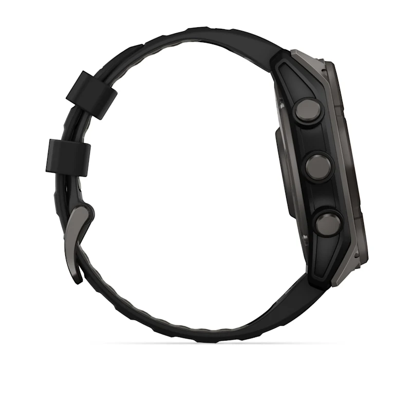 Garmin fenix® 8 – 51 mm, Solar, Sapphire Sapphire carbon gray DLC titanium with black/pebble gray silicone