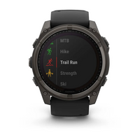 Garmin fenix® 8 – 51 mm, Solar, Sapphire Sapphire carbon gray DLC titanium with black/pebble gray silicone