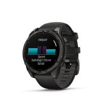 Garmin fenix® 8 – 47 mm, AMOLED Sapphire carbon gray DLC titanium with black/pebble gray silicone