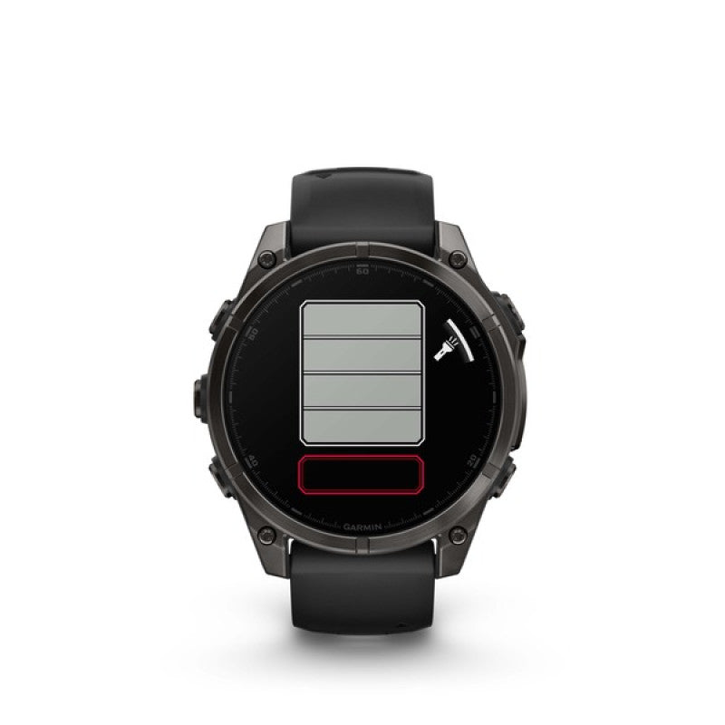 Garmin fenix® 8 – 47 mm, AMOLED Sapphire carbon gray DLC titanium with black/pebble gray silicone