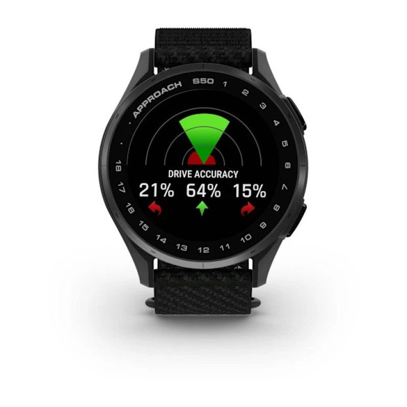 Garmin Approach® S50 Slate Aluminum Bezel with Black ComfortFit Nylon Band