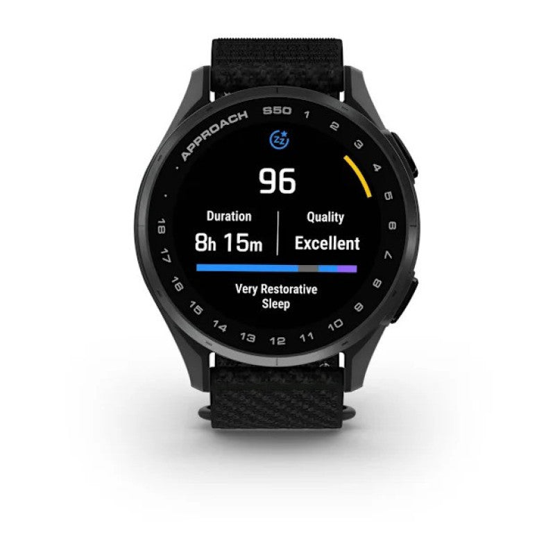 Garmin Approach® S50 Slate Aluminum Bezel with Black ComfortFit Nylon Band