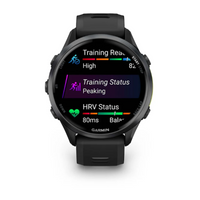 Garmin Forerunner® 970 Carbon Gray DLC Titanium with Black Case and Black/Translucent Whitestone Band
