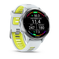 Garmin Forerunner® 970 Titanium with Whitestone Case and Whitestone/Translucent Amp Yellow Band