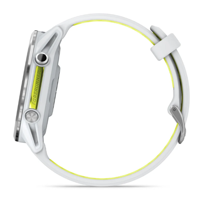 Garmin Forerunner® 970 Titanium with Whitestone Case and Whitestone/Translucent Amp Yellow Band