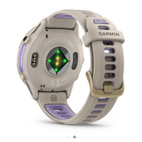Garmin Forerunner® 970 Soft Gold Titanium with French Gray Case and French Gray/Translucent Indigo Band
