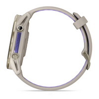 Garmin Forerunner® 970 Soft Gold Titanium with French Gray Case and French Gray/Translucent Indigo Band