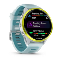 Garmin Forerunner® 570 - 47mm Amp Yellow Aluminum with Translucent Whitestone/Turquoise Band