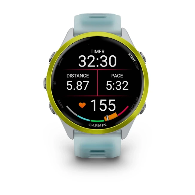 Garmin Forerunner® 570 - 47mm Amp Yellow Aluminum with Translucent Whitestone/Turquoise Band