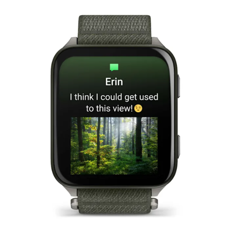 Garmin Venu® X1 Moss with Titanium Caseback and Moss ComfortFit Nylon Band