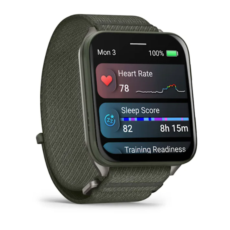 Garmin Venu® X1 Moss with Titanium Caseback and Moss ComfortFit Nylon Band