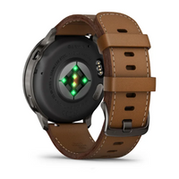 Garmin Venu® 4 – 45 mm Slate with Black Silicone Band and Brown Leather Band