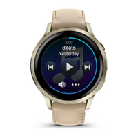 Garmin Venu® 4 – 41 mm Lunar Gold with Bone Silicone Band and Light Sand Leather Band