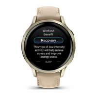 Garmin Venu® 4 – 41 mm Lunar Gold with Bone Silicone Band and Light Sand Leather Band