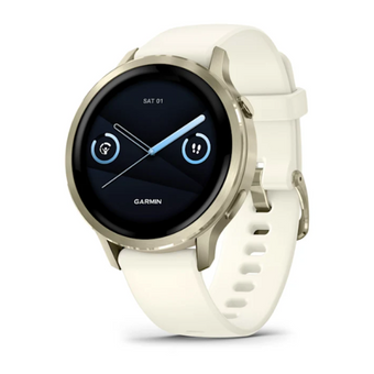 compare product Garmin Venu® 4 – 41 mm Lunar Gold with Bone Silicone Band
