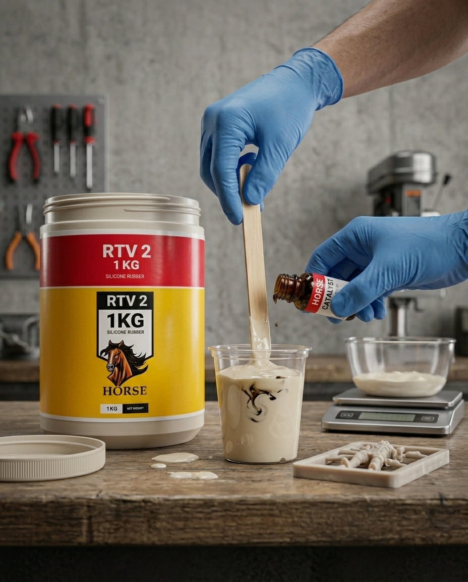 Horse RTV 2 Silicone Rubber 1KG | Liquid Silicone for Mold Making, Resin Casting & Plaster Pakistan