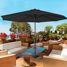 Garden Umbrella 9ft – UV Protected Patio Umbrella with Heavy Concrete Base