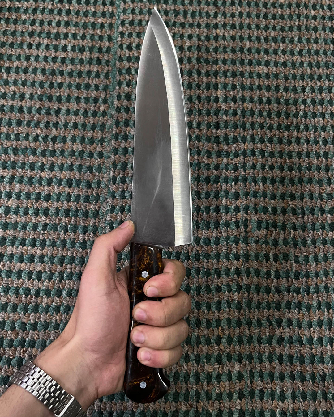 Excellent Cutlers Stainless Steel Kitchen Knife -  (Brown Amber Handle)