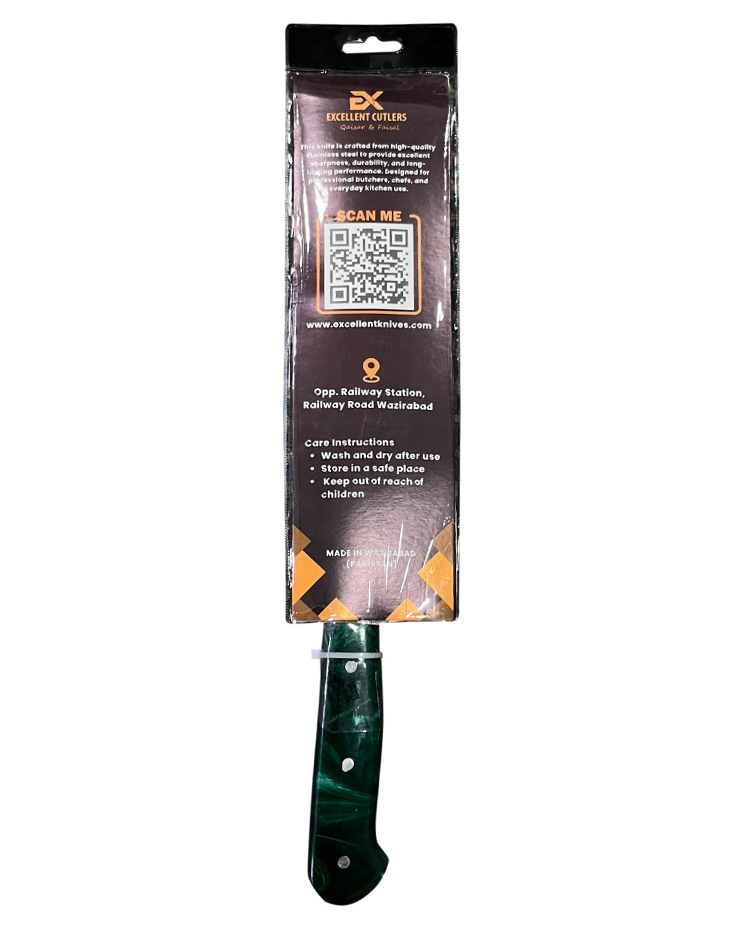 Excellent Cutlers Stainless Steel Kitchen Knife - (Green Marble Handle)
