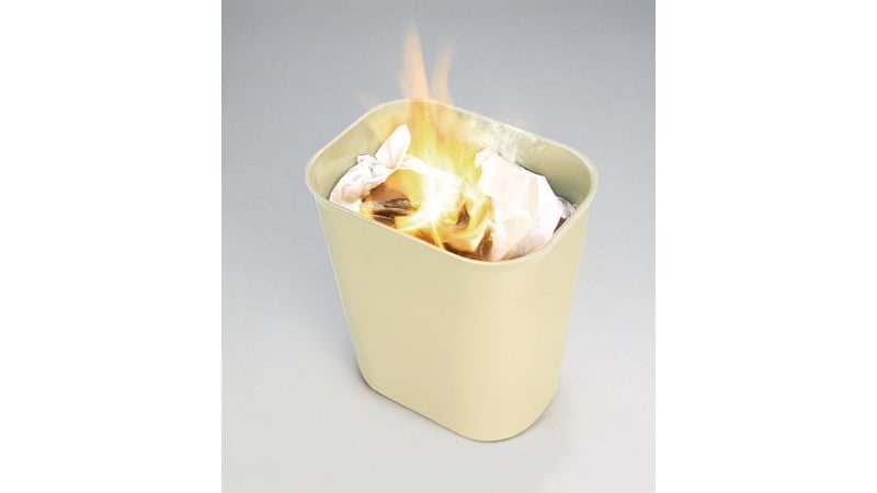 FIRE RESISTANT WASTEBASKET 40 QT BEIGE