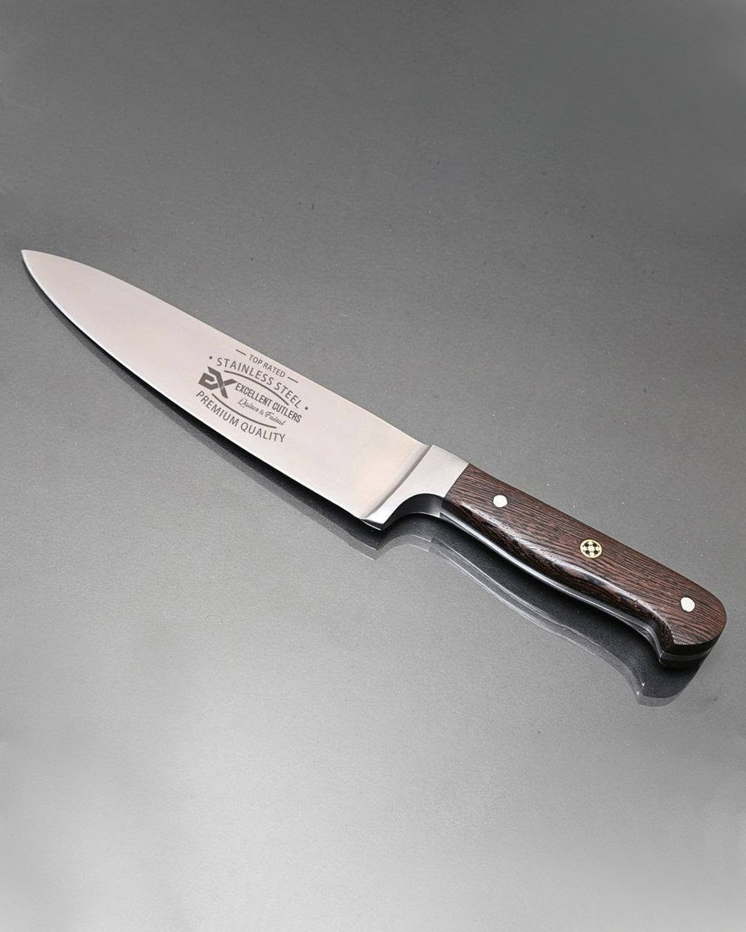 Excellent Cutlers Premium Forged Chef Knife - 10" (Dark Wood Handle)