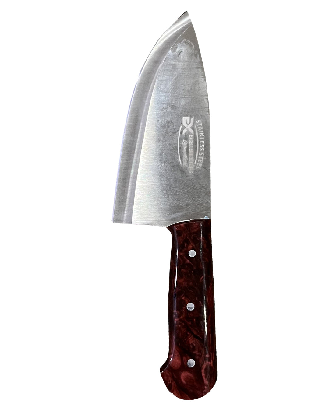 Excellent Cutlers Heavy Duty Mini Cleaver Chopper Knife - 6" (Brown Marble Handle)