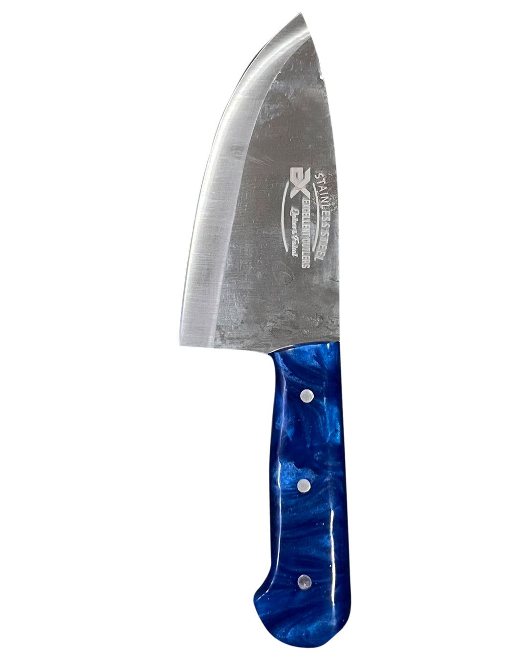 Excellent Cutlers Heavy Duty Mini Cleaver Chopper Knife - 6" (Blue Marble Handle)