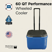 Coleman Performance 60QT Wheeled Cooler – 56L Camping Ice Chest
