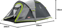 Coleman Tent Darwin 3+, Compact 3 Man Dome Tent, also Ideal for Camping in the Garden, Lightweight 3 Person Hiking Tent, Waterproof