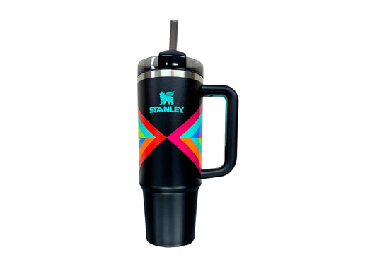 STANLEY Quencher H2.0 FlowState Stainless Steel Vacuum Insulated Tumbler with Lid and Straw for Water, Iced Tea or Coffee (Hyper Geo, 30 oz)